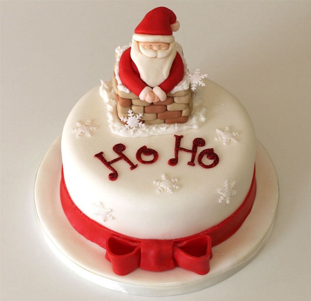 Santa cake red bow folk free wallpaper for tablet - medium preview image