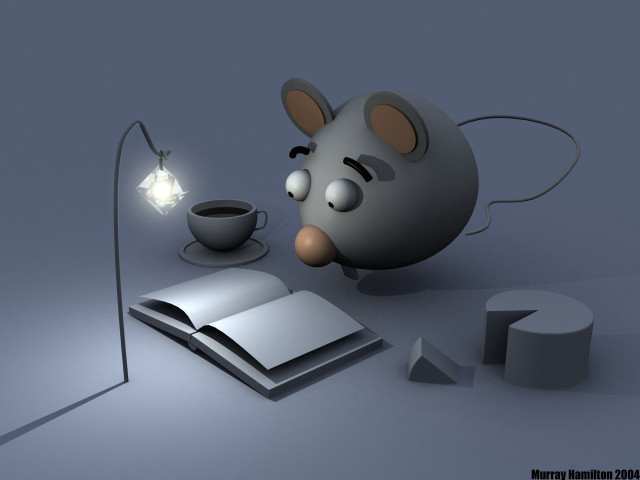 Mouse looking book lamp table free wallpaper for desktop - medium preview image