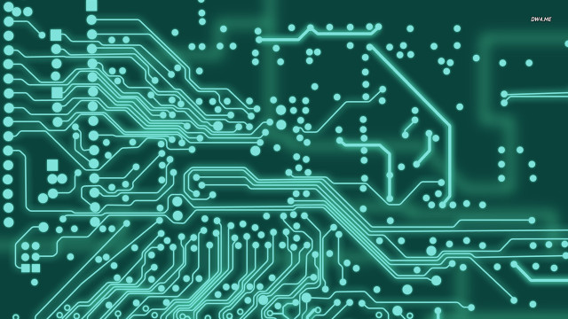 Circuit board green white blue free wallpaper for desktop - medium preview image