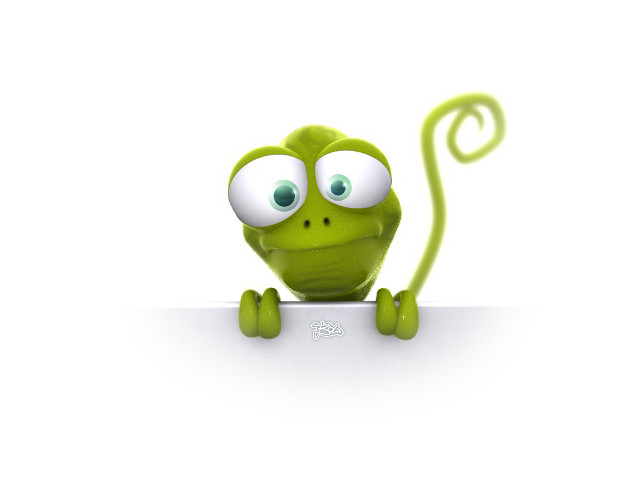 Green creature big eyes sign free wallpaper for desktop - medium preview image