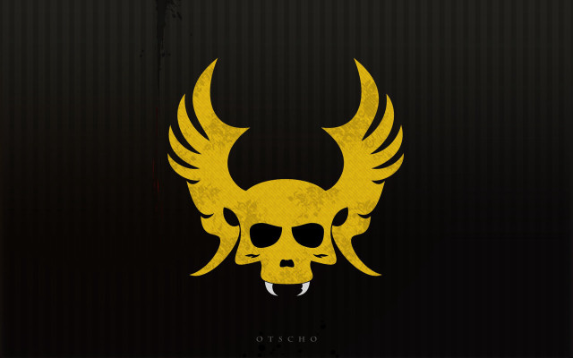 Yellow skull large wings black free wallpaper for desktop - medium preview image
