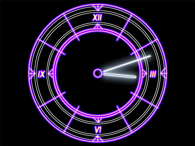Purple clock black background white #2 free wallpaper for desktop - medium preview image