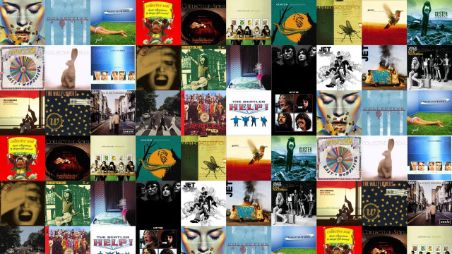 Collage movie posters person face free wallpaper for desktop - medium preview image