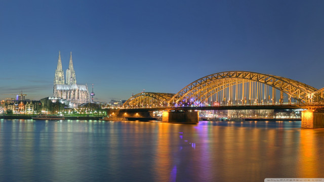 Bridge river city night lights #13 free wallpaper for desktop - medium preview image