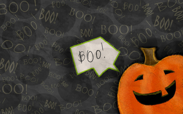 Halloween pumpkin speech bubble boo free wallpaper for desktop - medium preview image
