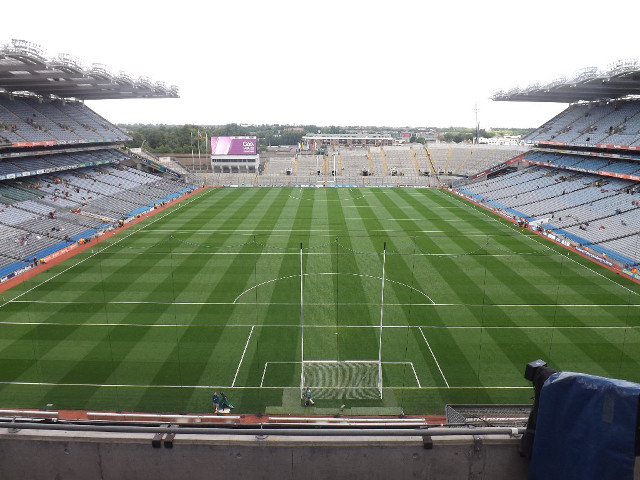 Soccer field players fans watching free wallpaper for desktop - medium preview image