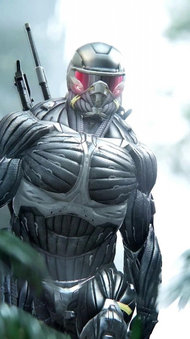 Futuristic man suit gun holding free wallpaper for mobile - medium preview image