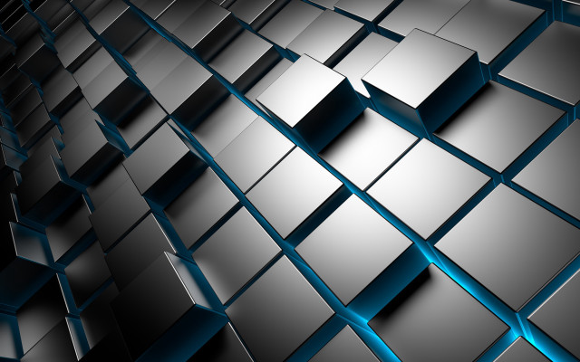 Large shiny black silver geometric free wallpaper for desktop - medium preview image