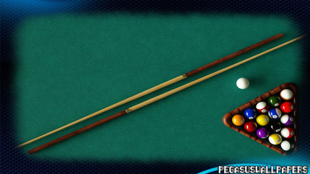 Pool table cue balls middle free wallpaper for desktop - medium preview image