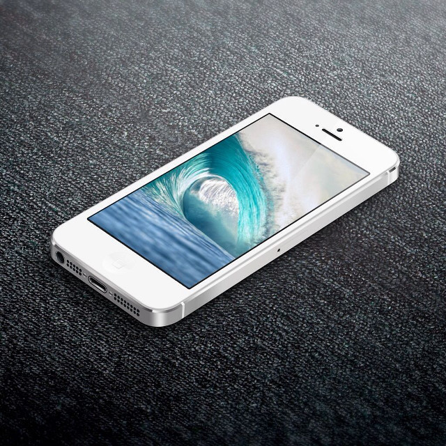 White iphone blue wave black free wallpaper for tablet - medium preview image