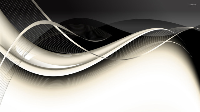 Black white abstract wavy stripe free wallpaper for desktop - medium preview image