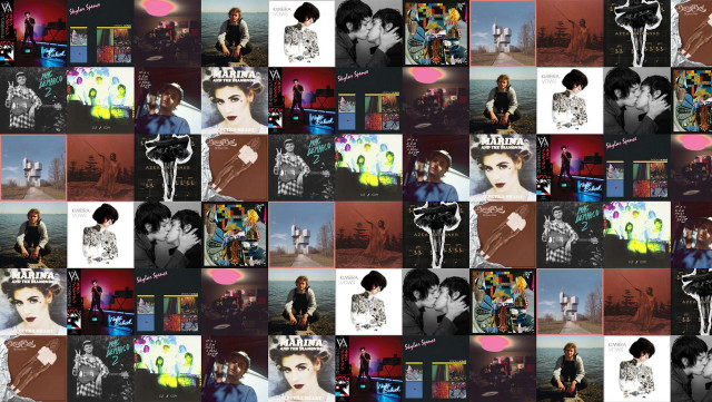 Woman microphone man guitar collage #2 free wallpaper for desktop - medium preview image