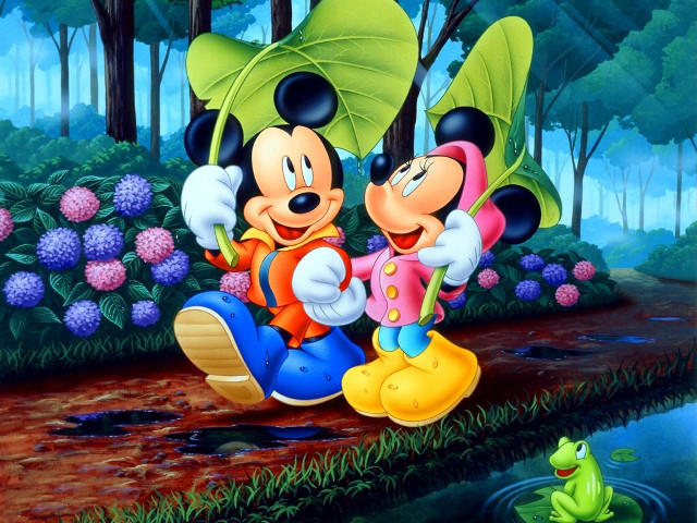 Mickey minnie mouse woods frog free wallpaper for desktop - medium preview image