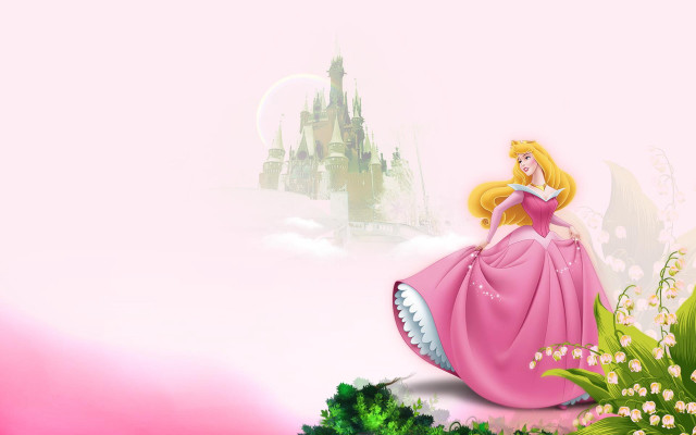 Pink princess castle flower fox free wallpaper for desktop - medium preview image
