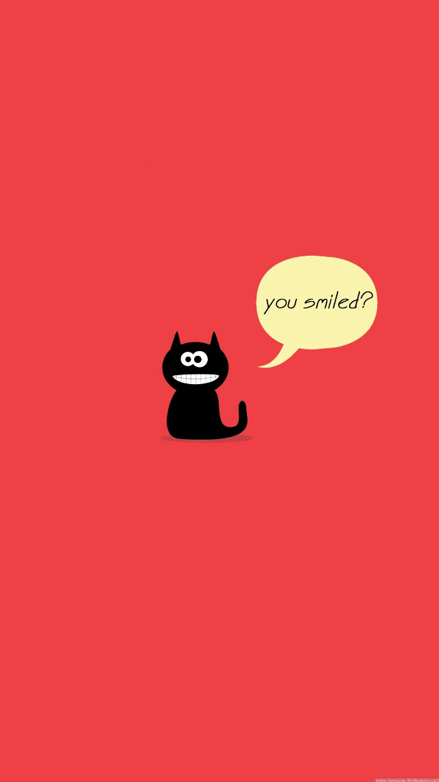 Black cat speech bubble red free wallpaper for mobile - medium preview image