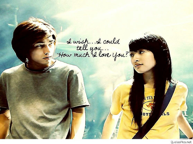 Boy girl standing wall message free wallpaper for desktop - medium preview image