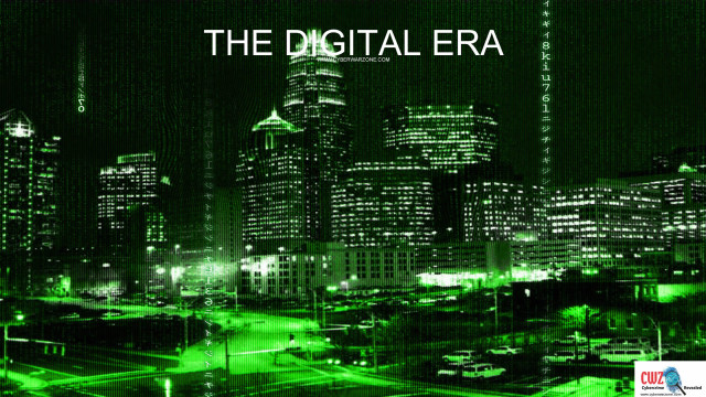 Digital era city night green free wallpaper for desktop - medium preview image