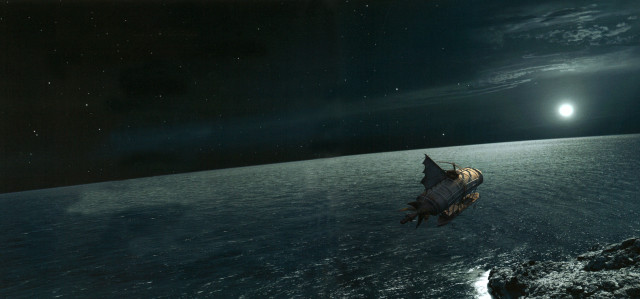 Space station ocean night full free wallpaper for desktop - medium preview image