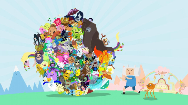 Cartoon characters field mountain sky free wallpaper for desktop - medium preview image