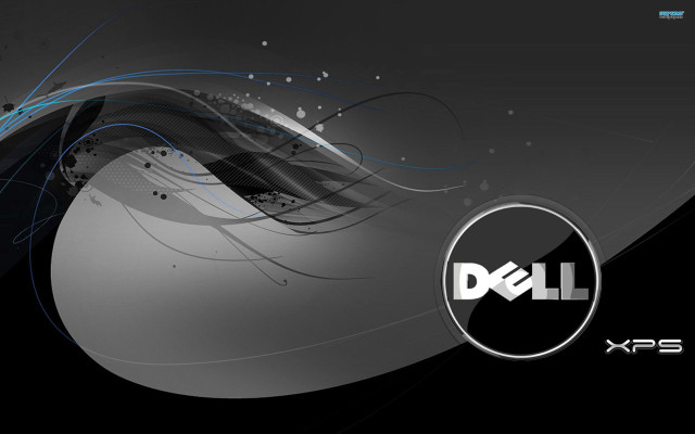 Dell logo black gray swirl free wallpaper for desktop - medium preview image