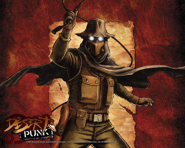 Man gasmask knife cape portrait free wallpaper for desktop - medium preview image