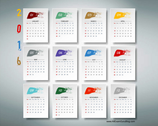 Colorful calendar pen in middle free wallpaper for desktop - medium preview image