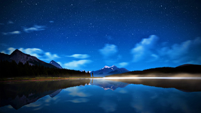 Lake mountain night sky stars #2 free wallpaper for desktop - medium preview image