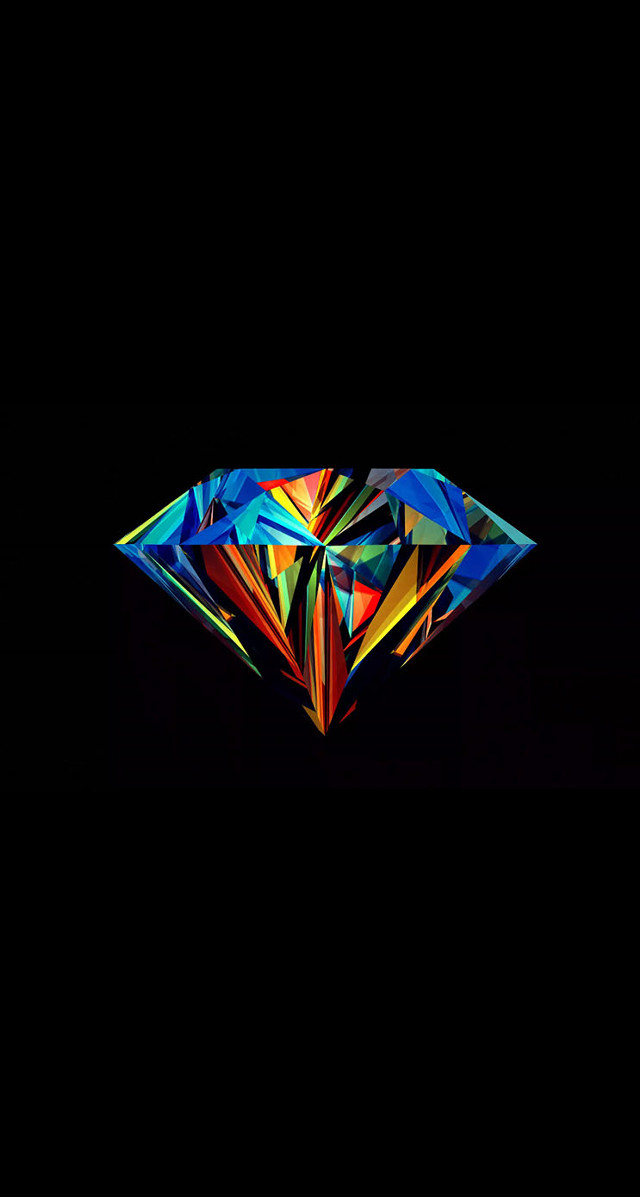Colorful diamond black background image free wallpaper for mobile - medium preview image