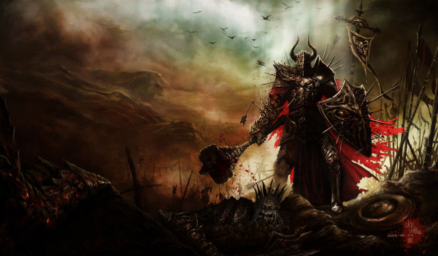 Demonic man sword field dead free wallpaper for desktop - medium preview image