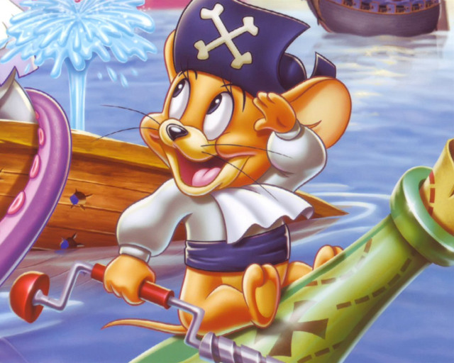 Cartoon mouse pirate boat firework free wallpaper for desktop - medium preview image
