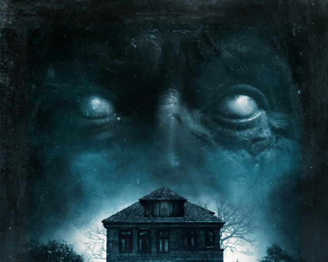 Creepy house glowing eyes dark free wallpaper for desktop - medium preview image
