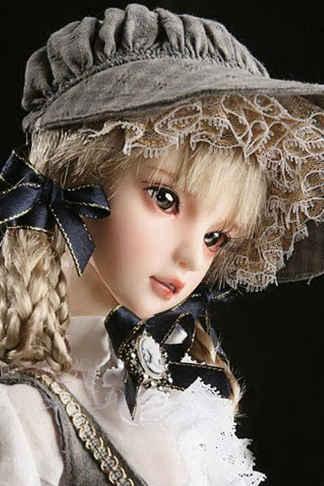 Doll hat dress black background free wallpaper for mobile - medium preview image
