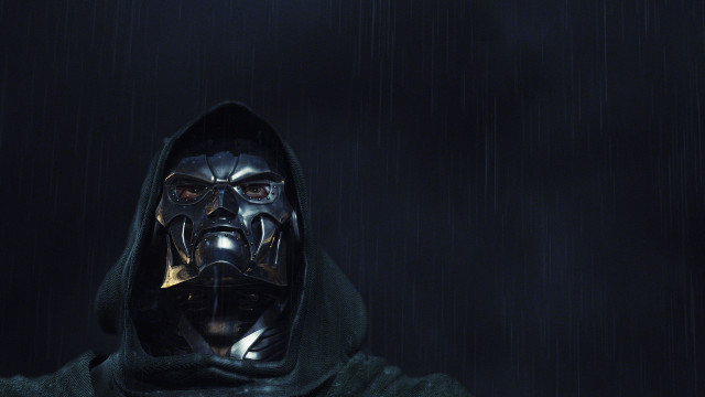 Hooded man black face rain free wallpaper for desktop - medium preview image