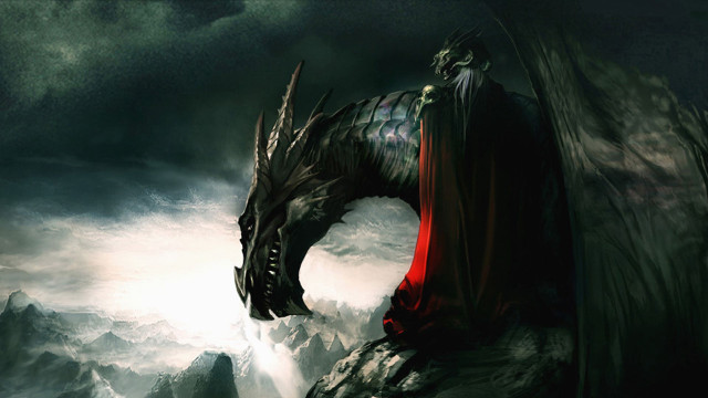 Dragon red cape mountain top free wallpaper for desktop - medium preview image