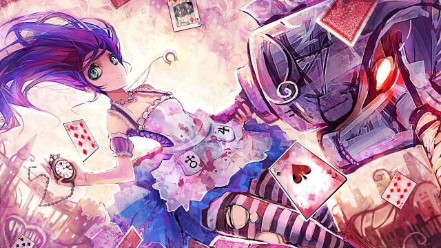 Woman dress card robot clock free wallpaper for desktop - medium preview image