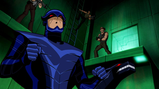 Cartoon blue suit black suit free wallpaper for desktop - medium preview image