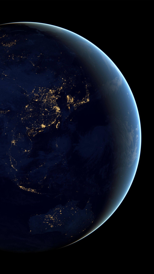 Earth night space view from free wallpaper for mobile - medium preview image