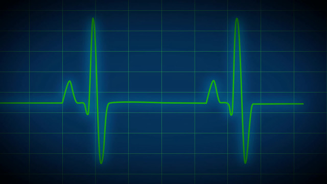 Blue heartbeat green line black free wallpaper for desktop - medium preview image