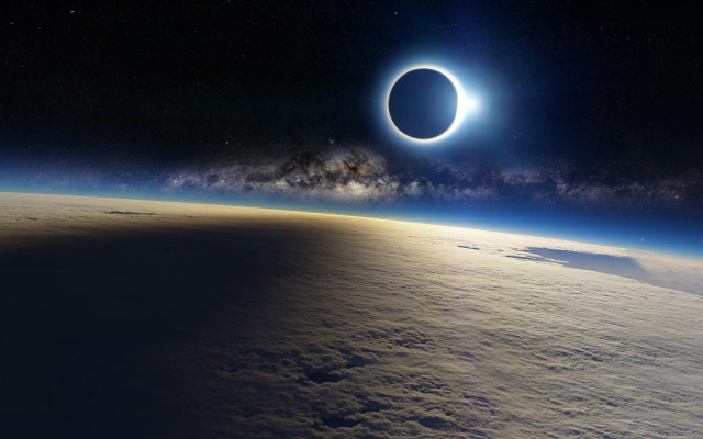 Solar eclipse earth horizon view #4 free wallpaper for desktop - medium preview image