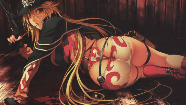 Woman costume floor gun hat free wallpaper for desktop - medium preview image