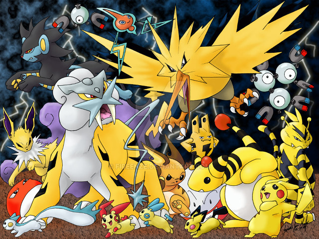 Pokemon group cartoon dark background free wallpaper for desktop - medium preview image