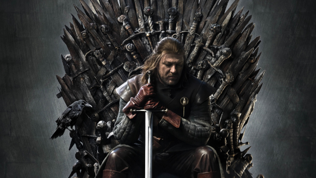 Man sitting iron throne holding #2 free wallpaper for desktop - medium preview image
