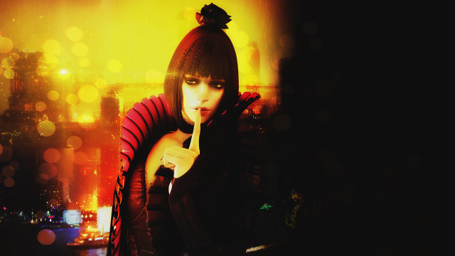 Woman hat finger mouth camera free wallpaper for desktop - medium preview image