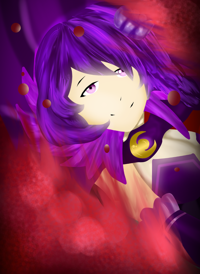 Purple hair purple scarf woman free wallpaper for mobile - medium preview image