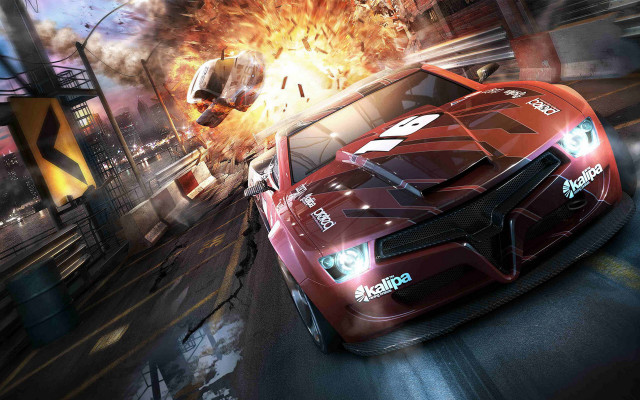 Car video game fireball car free wallpaper for desktop - medium preview image