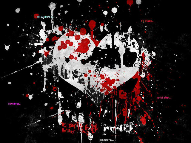 Heart blood splatters black background free wallpaper for desktop - medium preview image