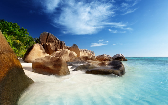 Beach rocks water blue sky #13 free wallpaper for desktop - medium preview image