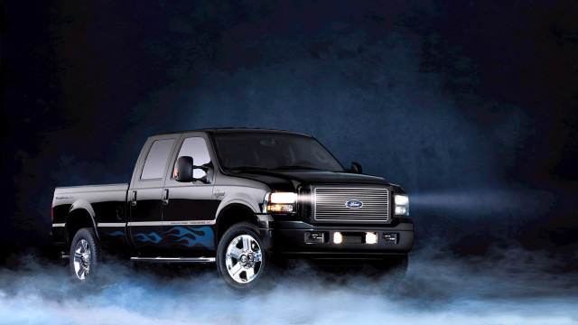 Black truck blue design dark free wallpaper for desktop - medium preview image