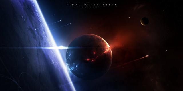 Space station satellite planet bright free wallpaper for desktop - medium preview image