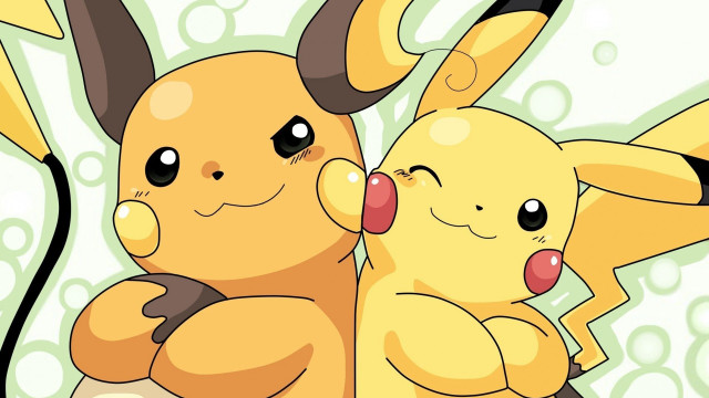 Pikachu hugging bubbles yellow umbrella free wallpaper for desktop - medium preview image